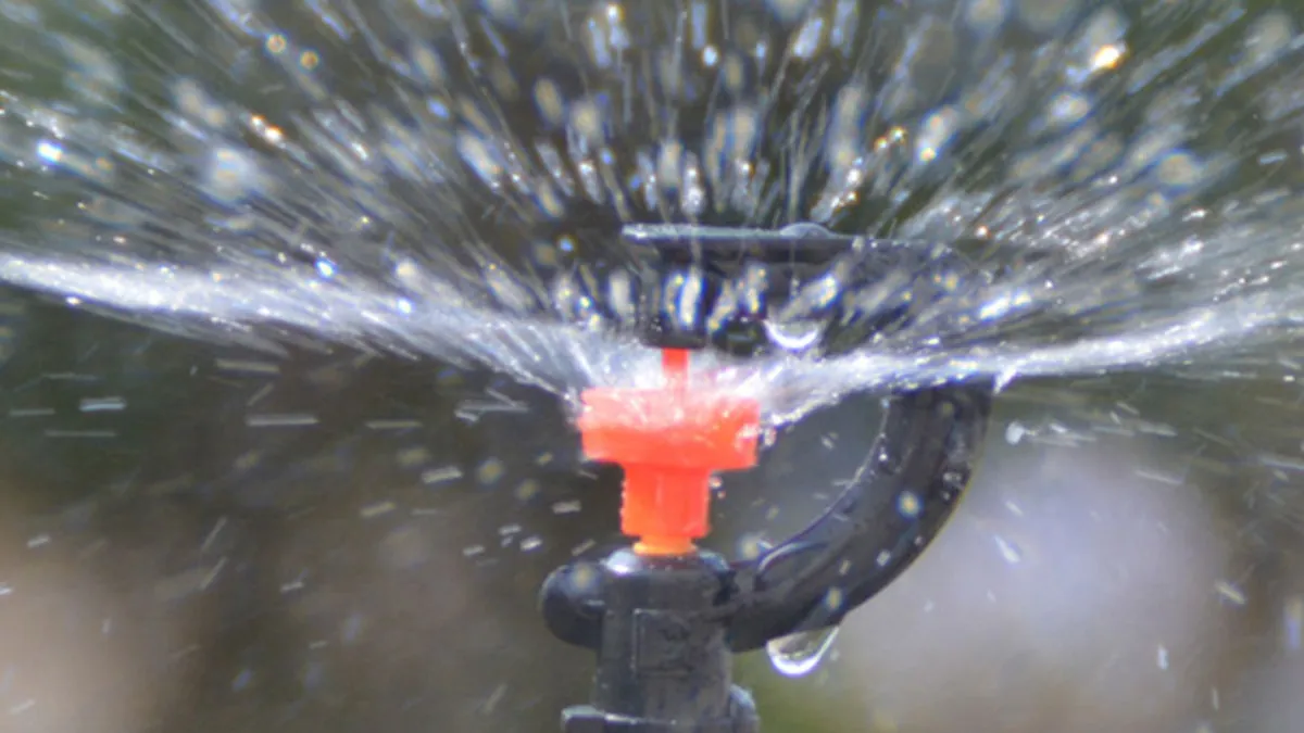 Micro sprinkler head throwing a fine circular spray pattern